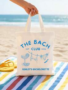 Customized Bride's Club Party Gift Bag, Customized Bridesmaid Travel Bag, Wedding Weekend Gift Bag With Year, Bride's Club Bridal Party Customized Tote Bag, Customized Bridal Party Tote Bag, Beach Bag, Bridal Party Gifts, Wedding Tote Bag - Multicolor - View 14