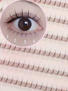 轻盈仙女假睫毛 ~ 漫画恶魔妈妈风，分段式假睫毛，透明睫毛杆，自然款 - C - 查看 10