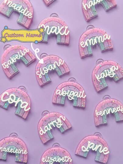 Name Keychain, Name Tag, Backpack Name Tag, Keychain, Bag Charms And Keychains, Custom Keychain, Custom Name Keychain, Acrylic Keychain