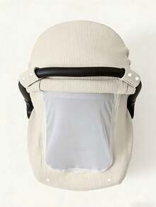 1pc Baby Basket Cover, Universal Breathable Sunshade Windproof Newborn Car Seat Cover, Soft & Skin-Friendly Stroller Canopy, Portable & Foldable Baby Carriage Accessories - 米色 - 查看 4