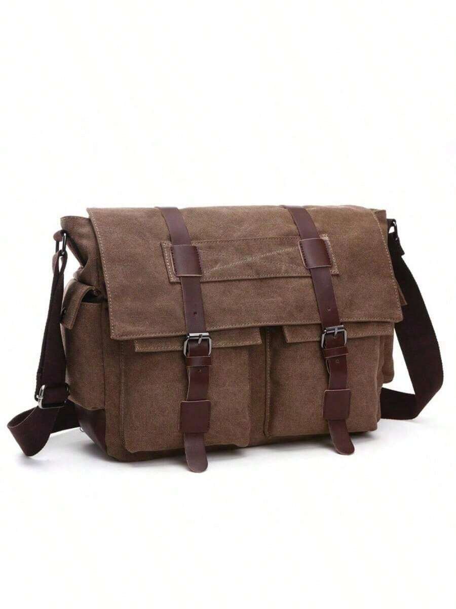 Retro Casual Messenger Bag, Multi-Functional Crossbody Bag For Men - Brown - View 1