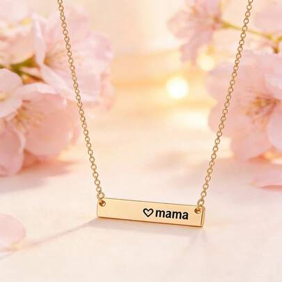 1pc Versatile Minimalist Metal Letter "MAMA" Pendant Necklace, Elegant Mother's Day Gift