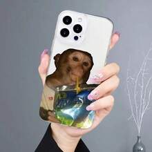 Funny Phone Case,Ugly Phone Case Monkey Painted Anti-Drop Phone Case Compatible With Iphone 14 Pro Max, 13 Pro, 11 Pro, 12, XR, XS - Clear - View 3