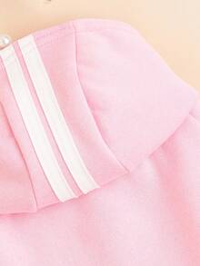 一件印有英文字母的连帽卫衣，适合小型犬（如雪纳瑞、博美、柴犬）的秋季服装 - 粉色 - 查看 4