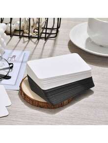 50/100pcs Blank White Cardstock Small Cards-Word Card/Bookmark/Message Pad/Literacy Card/Postcard-DIY Minimalist Cards - View 2