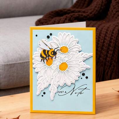 Creative Flower And Bee Dies, DIY Scrapbooking Album And Embossing Stencil, Greeting Card Making Tool, Card Paper Cutting Crafts ,Gift Card Making Template Die Cuts.