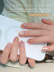 SHANGFEIYA 10ml Beckoning Cat Eye Gel Nail Polish - 3 Colors Glitter Magnetic Gel Nail Polish, Semi-Permanent UV/LED Removable Gel, Suitable For Nail Salons And DIY, Long-Lasting Glossy Nail Art, Suitable For Women And Girls, 1pc/3pcs Set - Multicolor - View 10