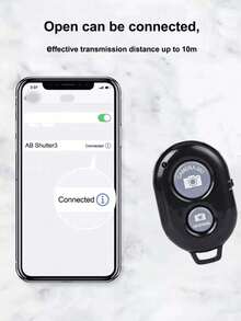 1pc Wireless Android/IOS Selfie Stick Remote Shutter, Selfie Stick Gadget - Black - View 7