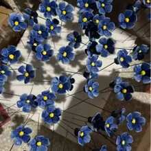 3/8pcs Handmade Ceramic Forget-Me-Not Flowers. Fade-Resistant And Timeless Indoor/Outdoor Home Decor. Ideal Gift For Valentine's Day, Christmas, And Mother's Day. Also Suitable For Holiday Decoration, Interior Design, And Artistic Home Arrangement. - Multicolor - View 9