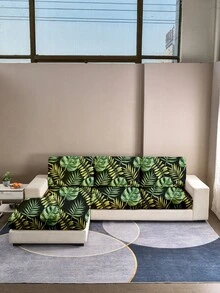 1件装装饰沙发座垫套，防滑弹力全包覆式户外水边沙发靠背套，适用于A/1/2/3/4座沙发，牛奶丝面料印花，绿色加州阳光图案，色彩缤纷，适合春、夏、秋、冬四季。 - 彩色 - 查看 9