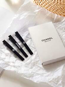 CHANEL 韩版时尚黑色发夹。侧分刘海发夹。女生刘海发夹。高端字母发夹。 - 黑色 - 查看 3