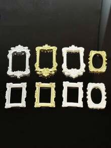 高品质蕾丝造型相框雕刻巴洛克风格DIY手工奶油胶山谷美女拍摄娃娃屋道具 - 黑色 - 查看 3