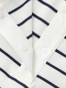 Balabala Sweet Girls Summer Polo T-Shirt 2026 Short Sleeve Cute Soft Lightweight Top - Blue and White - View 3