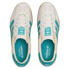 Adidas GAZELLE室内低帮运动鞋，舒适休闲鞋，复古时尚系带运动鞋 JI2583 - 湖藍/粉白 - 查看 4