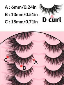 7 Pairs Cross-Border 3D Cat Eye False Eyelashes, European And American Thick Style, D Curl Degree Stereoscopic Curling Long-Lasting, 6-18mm Mixed Length Design, Layered And Full, Easy To Create Hybrid Big Eye Makeup Effect. - D - View 5
