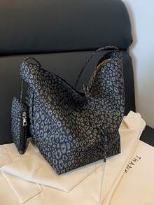 尼龙手提包 女士新款春夏复古大容量时尚豹纹单肩包 - 彩色 - 查看 4