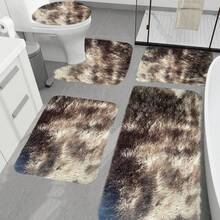 Bathroom Rug Mat Set 3/4/5 Piece, Mixed Color Bath Mat Set, Non-Slip Ultra Soft Carpet Mats, Water Absorbent With U-Shaped Toilet For Bathroom, Tub, Shower, Thick Bathroom Mat, Machine Washable Bath Mat For Bathroom Floor - Màu nâu - Xem 3