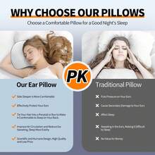 1 pieza Almohada de protección de oído con arco hueco, almohada de soporte para el cuello amigable para dormir de lado, almohada de sueño transpirable anti-presión facial - Blanco - Ver 5