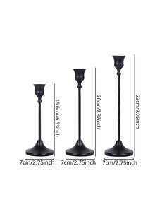 Ramadan Moon/Star Candle Holders, Black Metal Cone Candle Holder Set, Decorative Candle Holders For Dining Table, Home Decor, Room Decor, Party And Holiday Decor With Stars, Moons, Lanterns - A Perfect Gift For Family And Friends - Black - View 5