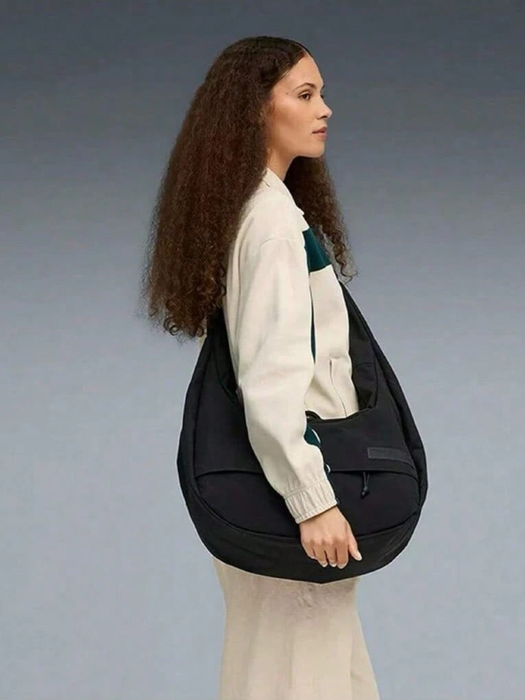 PUMA 16.5L 頂部粗繩提把可調整肩帶單肩包男女同款情侶款 - 黑色 - 查看 1