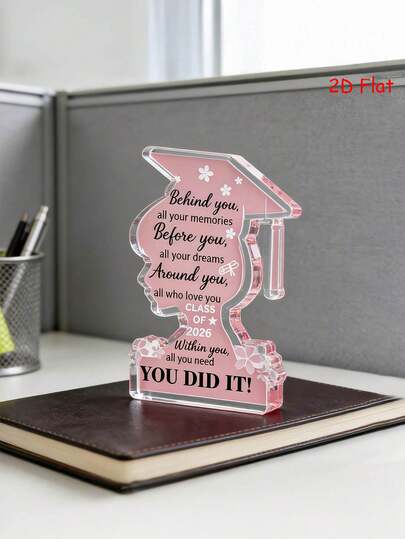 2026届女子大学毕业装饰品 | 大学学院毕业纪念品、亚克力奖牌、励志装饰品、高中纪念品、艺术装饰风格、桌面摆件