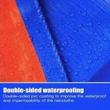 Esta lona impermeable de doble cara, gruesa y resistente al agua, presenta un lado azul que protege de la lluvia y la nieve, y un lado naranja que refleja la luz solar. Su diseño bicolor ofrece una práctica funcionalidad. Fabricada con polietileno de alta resistencia, es robusta y resistente al desgarro, con ojales metálicos y bordes reforzados. Ideal para cubrir muebles, proteger jardines e instalar toldos temporales, está disponible en varios tamaños para un uso flexible en diversas situaciones. - azul - Ver 10