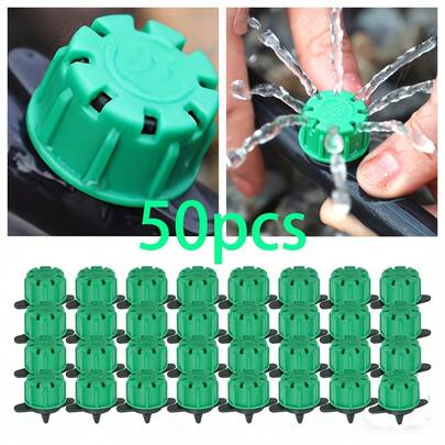 Heavy Duty 8-Hole Green Drip Irrigation Nozzle With Flow Regulation Function - Suitable For Lawn And Agricultural Sprinkler Systems, Compatible With 4/7-Inch Joints And PE Pipes, Using NEMA Thread Design (Plastic Material Suitable For Lawn And Farmland Irrigation)