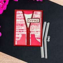Creative Zipper Dies, DIY Scrapbooking Album And Embossing Stencil, Greeting Card Making Tool, Card Paper Cutting Crafts ,Gift Card Making Template Die Cuts. - Silver - View 4