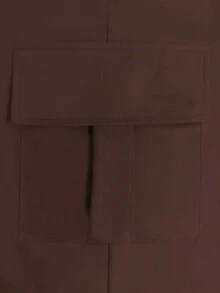春秋女款新款大尺碼休閒時尚百搭工裝褲 - 咖啡棕 - 查看 7