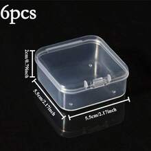 5pcs Transparent Square Bead Storage Boxes, Craft Organizer Containers For Perler Beads, Jewelry, Small Parts - Clear - View 11