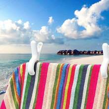 Beach Towel Clips, Heavy Duty Plastic Clothespins, Blanket Drying Clips, Windproof Clothing Clips, Home Supplies - White and Yellow - View 9
