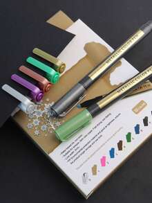 10 Colors Waterproof Oil-Based Paint Marker Pens, Permanent Quick-Drying Neutral Tip, Suitable For Metal, Wood, Fabric, Plastic, Rock Painting, Stone, Mugs, Canvas, Glass And More, Back To School - Sets - View 7
