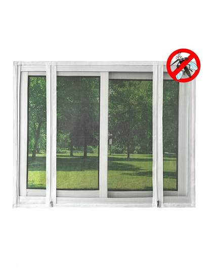 شاشة نافذة ذاتية اللصق للشرفة والنوم، مزودة بسحاب مزدوج، شبكة صيفية جديدة مضادة للبعوض، سهلة التركيب