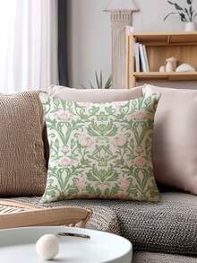 2件装波西米亚风花卉图案春季花朵波西米亚抱枕套，几何印花复古亚麻质感，畅销款，隐形拉链，可机洗，装饰抱枕套，适用于家居、沙发、客厅、卧室，不含枕芯 - 彩色 - 查看 5