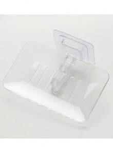 1/2 透明自粘壁挂式皂碟，壁挂式水晶皂盒，桌面沥水皂盒，适用于浴室 - 多色 - 查看 4
