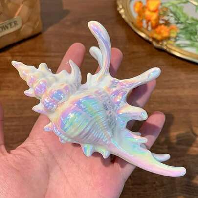 发夹 1 件装 波西米亚风优雅彩色海洋系列贝壳设计甜美梦幻仙女发爪梳，多用途，适合服装派对、春夏发饰、优雅发夹、学习用品、大学秋季配饰、秋冬假日装扮，女士必备