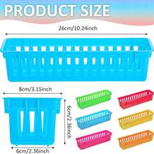 Classroom Pencil Storage Box/Pencil Basket/Crayon Basket, Available In Multiple Colors - Desktop Organizer Box - Multifunctional Storage Box - Desktop, Drawer Organizer. Suitable For Classroom, School, Dorm, Office, Drawers, Home, And Other Occasions. - Multicolor - View 4