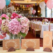 6pcs/12pcs Wooden Table Number Plates, Semi-Circle Wooden Place Cards, Suitable For Weddings, Restaurants, Birthday Parties And Other Occasions, Reusable Table Name Plates And Photo Label Menus (Brown) - View 6