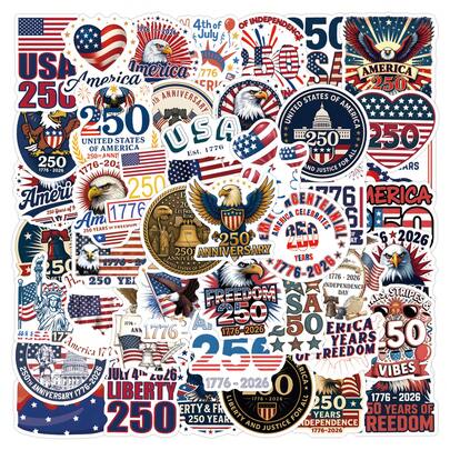250th Anniversary Of The United States Stickers, Art And Crafts, For Decorating Stationery, Cups, Luggage, Refrigerators, Skateboards, Guitars
