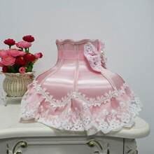 Pink Lace Bow Lampshade, Princess Style Bedroom Table Lamp Shade, Fits E27 Bulb (Lamp Not Included), Bedroom & Study Room Atmosphere Lighting Shade - Pink Bow Princess Lampshade - View 5