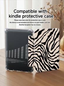 Ayotu 1pc Beige Base With Black Zebra Pattern Tablet Case & Kindle E-Book Case Compatible With 10th Generation, 11/Air 4th/Air 7th/9.7 Inches, Compatible With Samsung Galaxy Tab A9 Plus, Kindle (11th Generation-2024 Release)(6 Inch), Kindle Paperwhite 12th Gen 2024, Great Holiday Gift, Stylish And Simple Pattern. - Multicolor - View 8