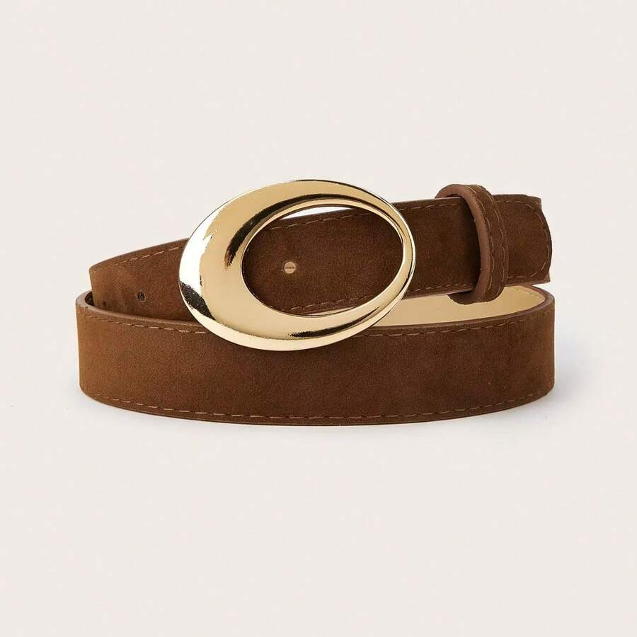1pc Suede Waist Belt, Y2K Baddie Decor Design For Skirts, Fashionable Retro Style For Women - A - View 1