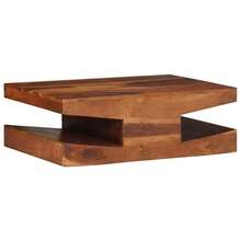 CROISSANCE Tavolino da Salotto 90x60x30 cm Legno Massello di Acacia - Castano - Visualizzare 10