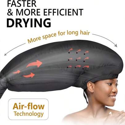 1pc Women's Large Hair Dryer Cap, Purple/Black, With Adjustable Shoulder Strap And Soft Comfortable Fit, Quick Drying And Deep Conditioning, Suitable For All Head Sizes And Hair Types (Curly/Wavy/Loose), Purple Salon Quality Home Styling, Hair Dryer Cap Hair Care Heating Cap, Suitable For Back To School/Dorm/Bathroom/Bedroom/Living Room/Valentine's Day/Mother's Day/Holiday Party