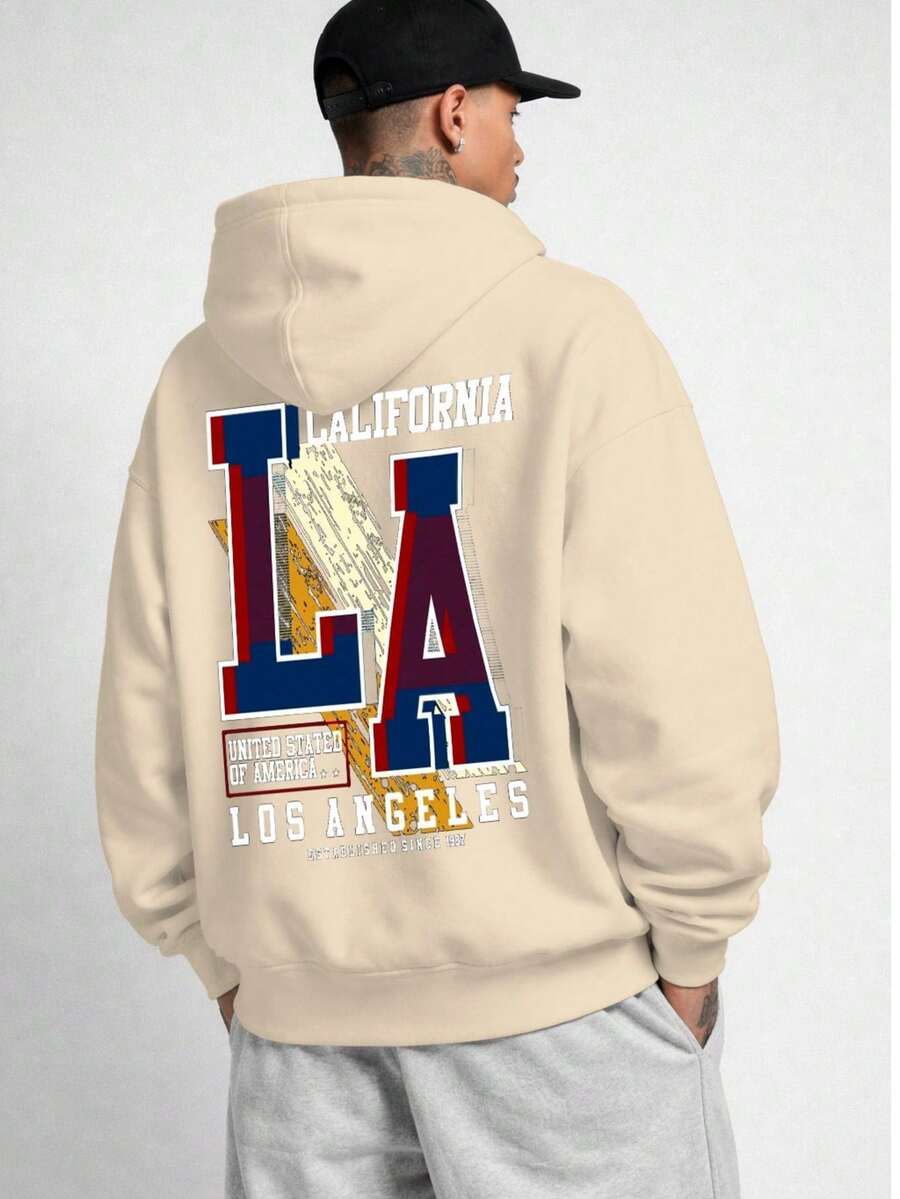 Oversized Sweatshirt L.A Los Angeles City Unisex Ref4723 - Khaki - View 1