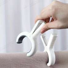 Beach Towel Clips, Heavy Duty Plastic Clothespins, Blanket Drying Clips, Windproof Clothing Clips, Home Supplies - White and Yellow - View 3