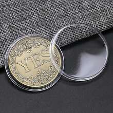 4cm Double-Sided Challenge Coin, Decision Coin Divination - Double-Sided Badge Collectible Souvenir With Floral Pattern Lucky Coin, Perfect Gift, Stress Relief Toy, Birthday Gift, Coins (Gold, Silver, Retro) - Multicolor - View 8