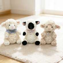 1pc Cute Cartoon Plush Sheep Doll Doll, Sitting Pose Soft Sheep Plush Pillow Home Decor, Birthday/Easter/Mother's Day Gift - Multicolor - View 5