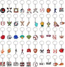 Llavero de fútbol, 50 unidades, varios llaveros de pelota deportiva para fiesta temática de fútbol, regalo de cumpleaños, premio de aula - Béisbol-50PCS - Ver 9