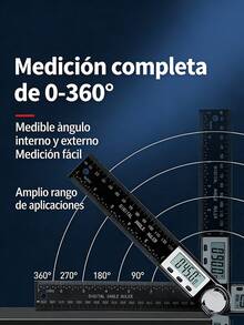 Regla de ángulo instrumento de medición de ángulo de alta precisión transportador de ángulo multi-pantalla digital regla de ángulo goniómetro doméstico electrónico medidor de ángulo - A - Ver 7